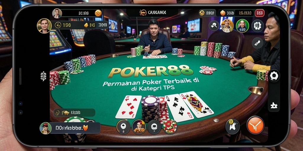 Screenshot utama POKER88 menampilkan gameplay menyerukan poker.