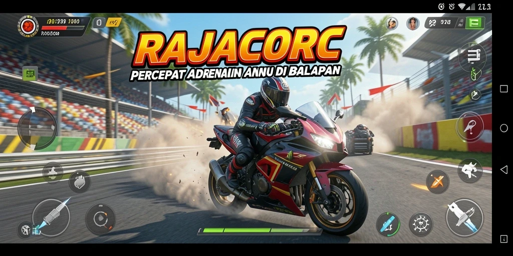 Gameplay seru dalam balapan motor yang mendebarkan.