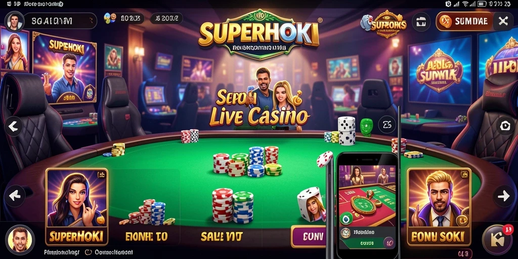 Tangkapan layar gameplay yang mendebarkan dari SUPERHOKI di Live Casino.